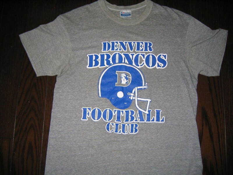 ★ 米国製 80s ビンテージ Hanes / DENVER BRONCOS Tシャツ / L (肩幅50m身幅51㎝着丈67㎝) ★