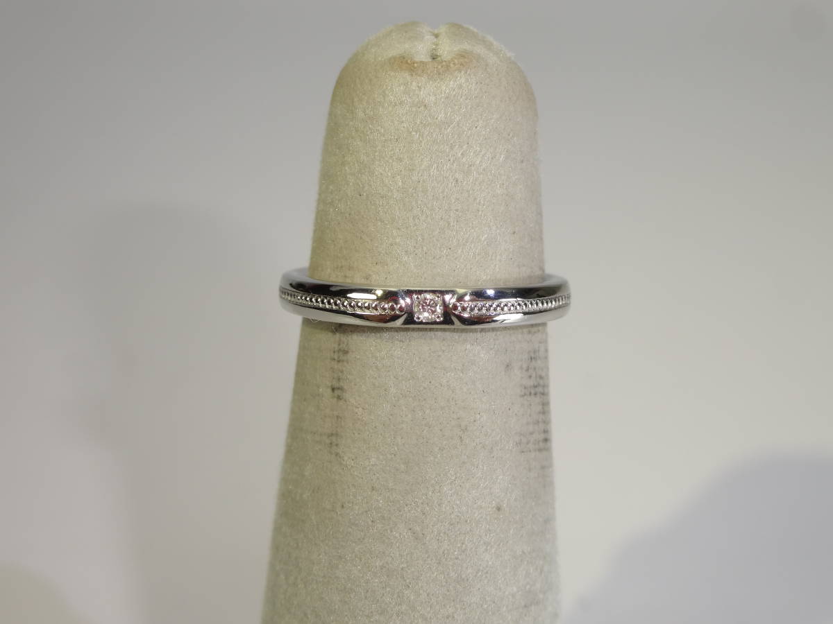 ☆ エクセルコ EXELCO PT950 ダイヤ 0.015 約6号位 約3.0g位 仕上済 中古 リング ☆232o