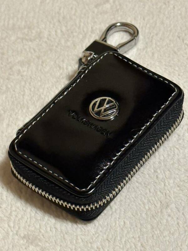 VW キーケース セキュリティリモコンケース 合成皮革 黒 美品