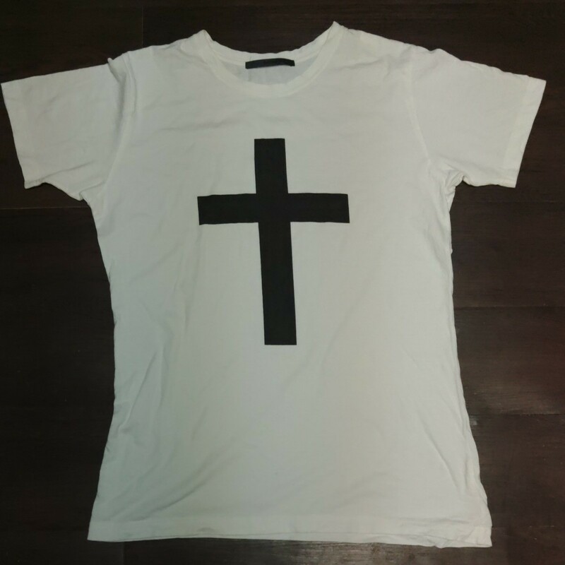 ムーンエイジデビルメントTシャツ　クロス　十字架　白　ホワイト　サイズ46