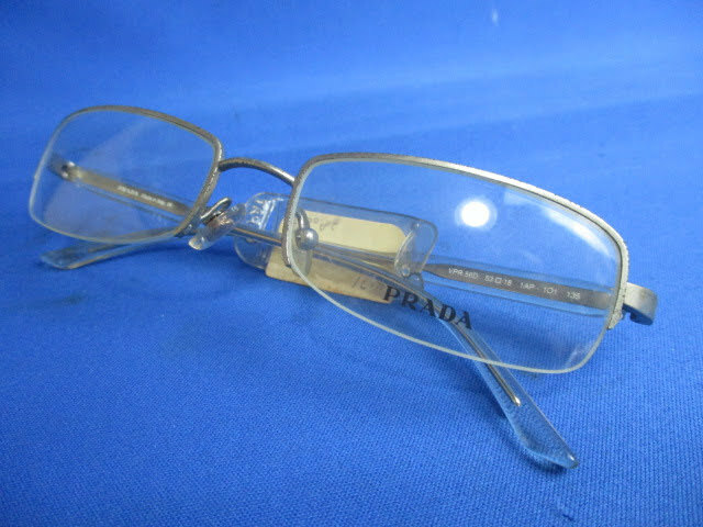 ◆プラダ メガネ◆未使用店舗保管品 PRADA VPR 5D 53ロ18 1AP 101 135 フロント約13㎝ サイド約14㎝ 眼鏡 ブランド ♪R-130806