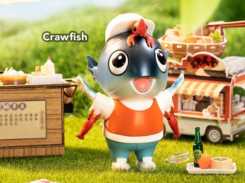 POP MART BIGGIE FISH DISH OF THE WORLD シリーズ Crawfish POPMARTポップマート世界料理 魚 フィギュア 豆もやし水産内袋未開封