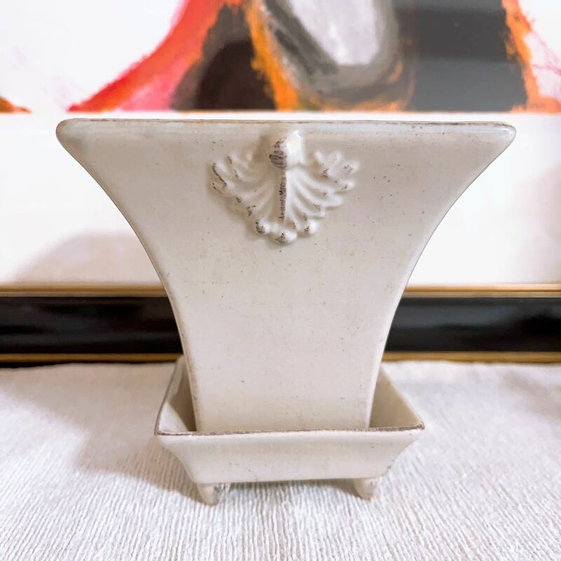 即決★Flower Vase 陶器　花器 フラワーベース インテリア 約11cm 角　プリザーブドフラワー、造花アレンジメント花器