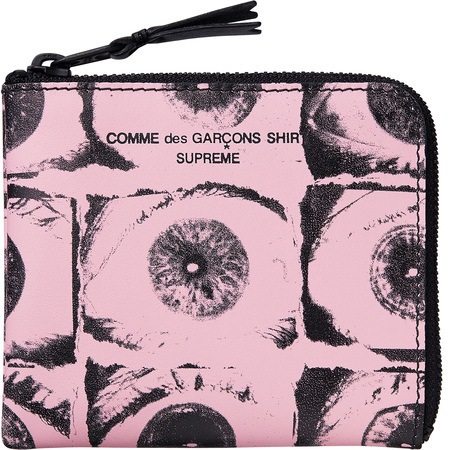 新品 17SS Supreme x Comme des Garcons SHIRT Eyes Wallet コムデギャルソン シャツ ウォレット Pink ピンク 財布