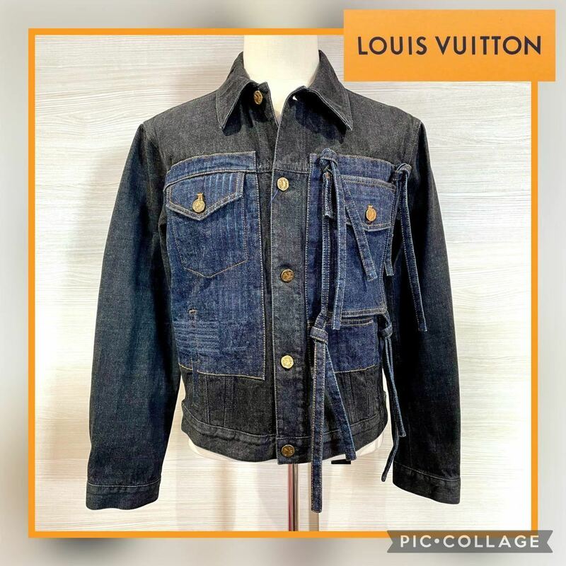 ◆新品未使用◆LOUIS VUITTON ルイヴィトン カラコラム デニム ジャケット 44 1AA4NR アウター ジージャン ネイビー ブラック プレタポルテ