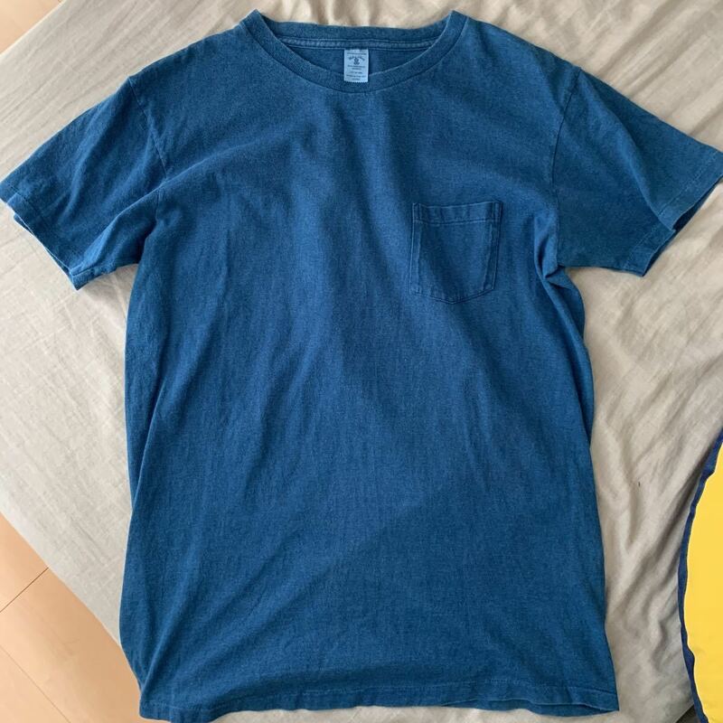 【Velva Sheen】ベルバシーン 半袖ポケットTシャツ L 後染めネイビー ポケT USA製