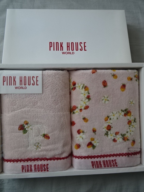 ★☆【高級タオル】 ピンクハウス/PINK HOUSE 2枚組タオル 未使用・新品・箱付き☆★