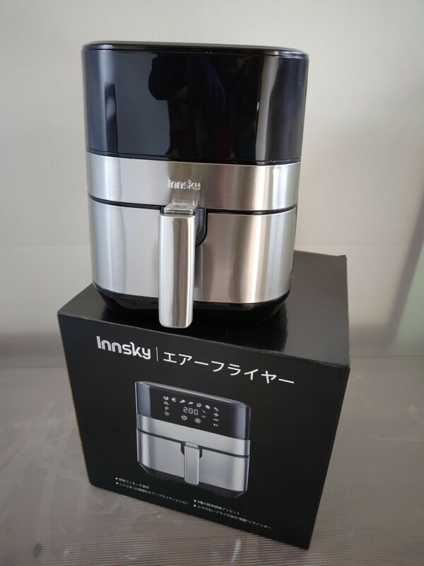 innsky エアーフライヤー ノンフライヤー／料理上手 美味しい ノンオイルクッキング ヘルシー 電気フライヤー 調理器具 黒 ブラック 手料理