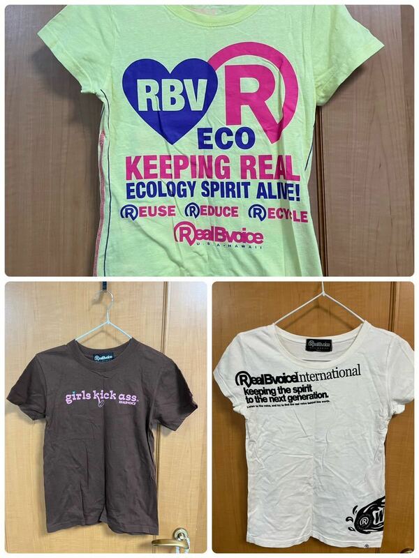 Real B Voice 半袖Tシャツ3枚、薄手トレーナーの4枚セット。サーフブランド。