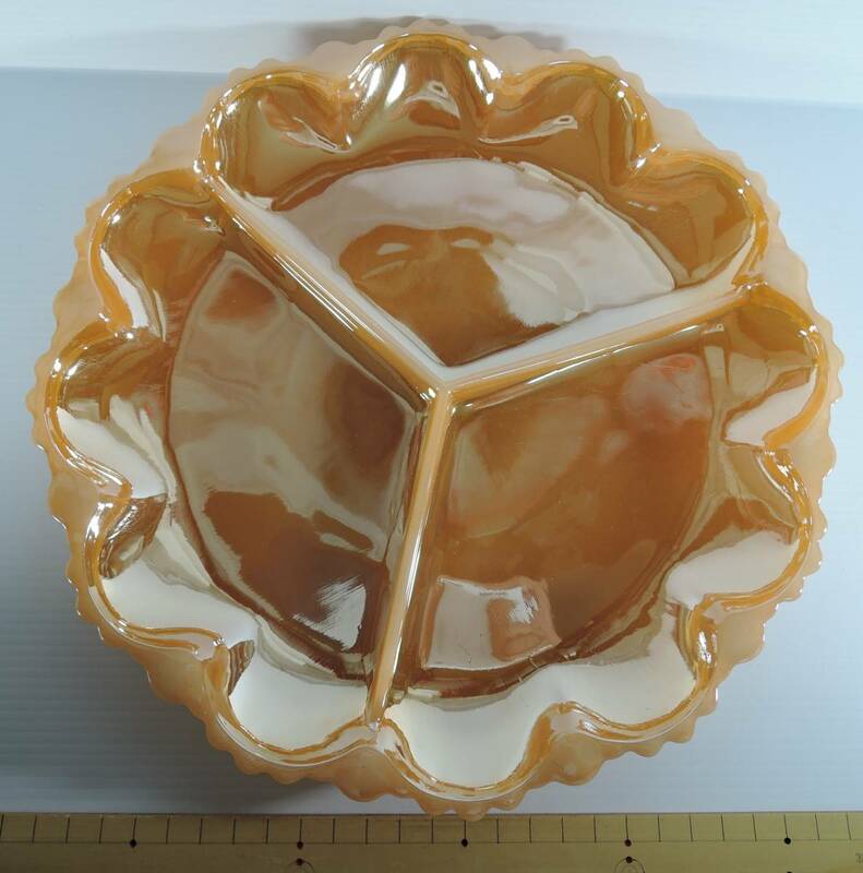 ☆Z32■ミルクガラス　ピーチラスター　プレート（仕切り皿）■