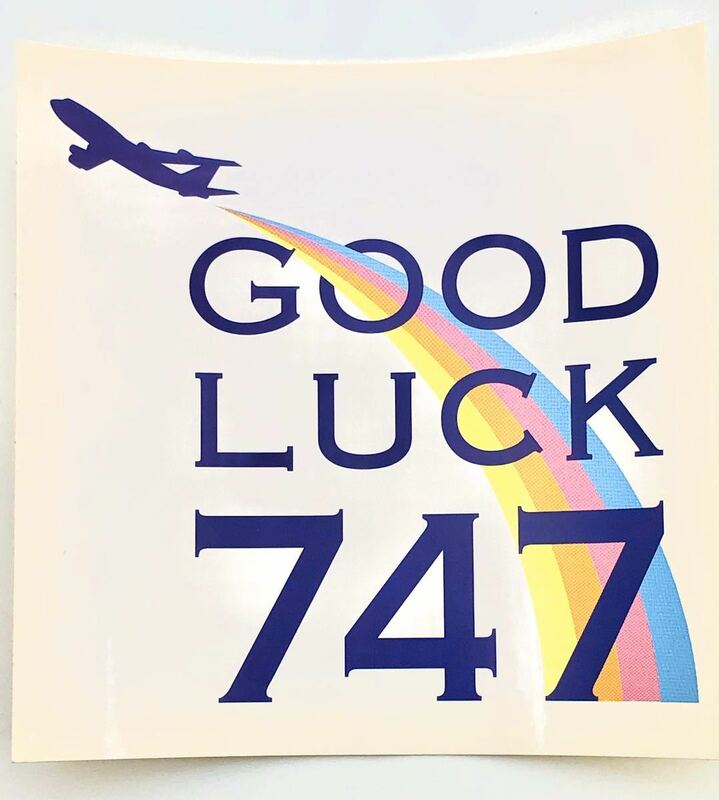 【ファン必携】GOOD LUCK 747 限定ステッカーシール　非売品　新品　[粉必】GOOD LUCK 747，非品，全新。