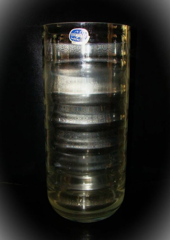 【USED】BOHEMIA ボヘミアガラス★ フラワーベース/花瓶 made in CZECH チェコ製　　　FJ1
