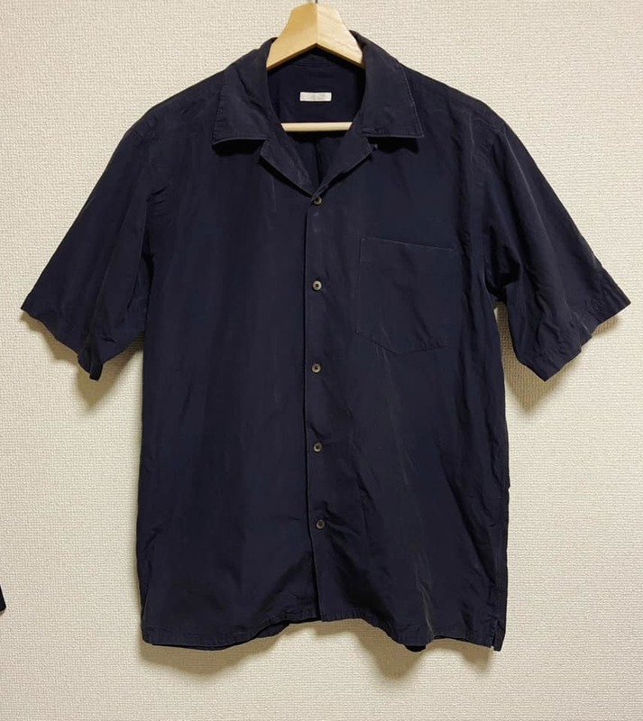 COMOLI コモリ オープンカラー シャツ 半袖 サイズ1 紺