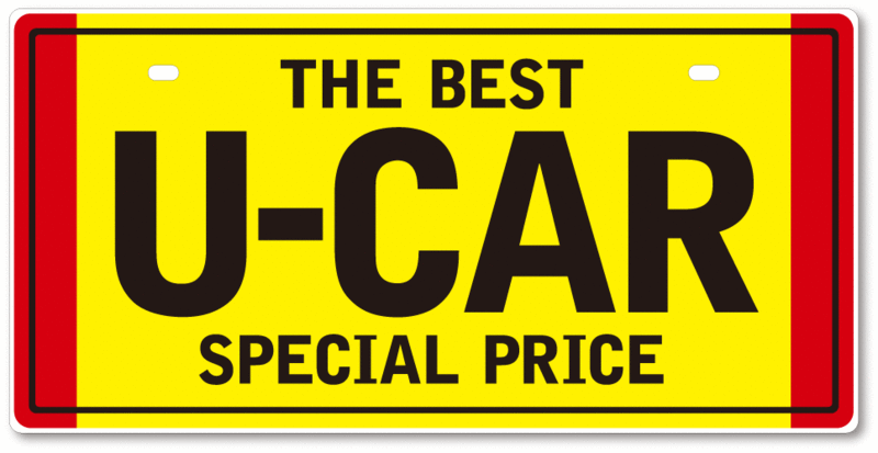 ★ナンバープレート THE BEST U-CAR (2)★ 化粧プレート 中古車販売店 展示場 販促品 展示車両装飾品
