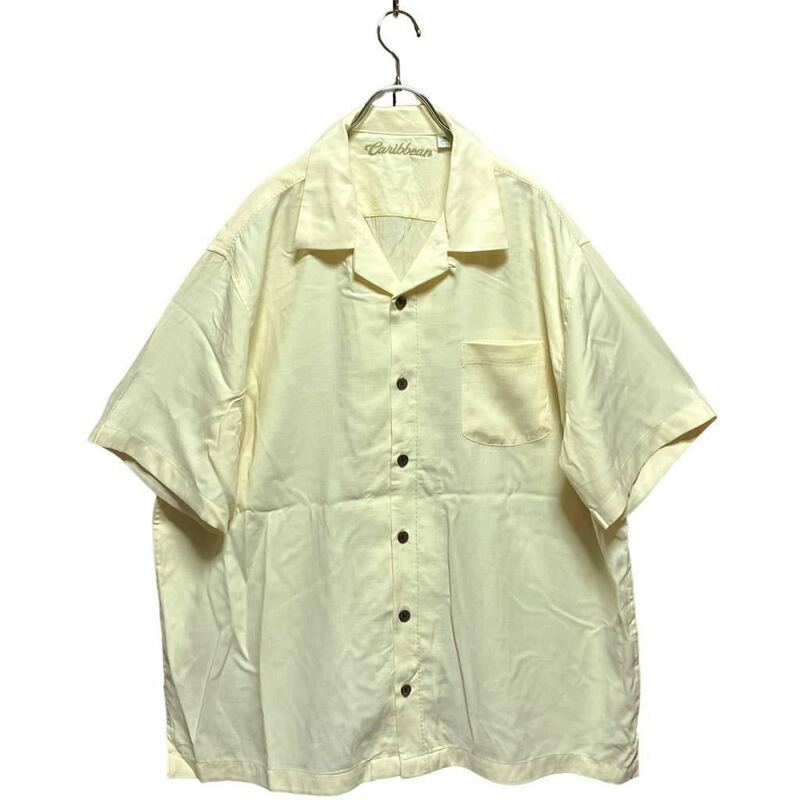 ●洗濯プレス済み● US古着 60'sスタイル 開襟 半袖 オープンカラーシャツ ループシャツ sizeXL【1348】
