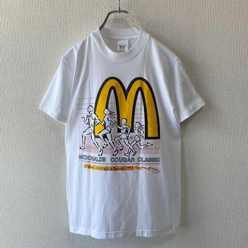 90s USA製 MCDONALD'S COUGER CLASSIC プリント Tシャツ S 半袖 マクドナルド