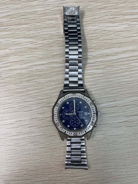 上9302 中古品 クロノグラフ メンズ トロイ クオーツ腕時計TOROY デイト付 ３針 CHRONOGRPH 