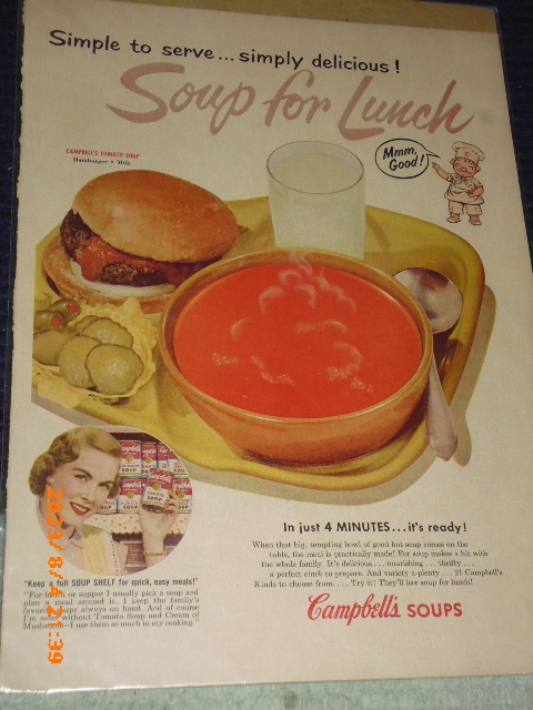 キャンベルスープ　Campbell's Soups 1950年代　ビンテージＢ４判Life誌切り抜き　