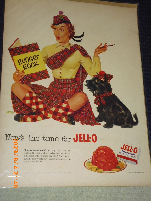 ジェロ-　JELL-O General Foods Co.（当時） 1950年代　Ｂ４判のLife誌切抜き