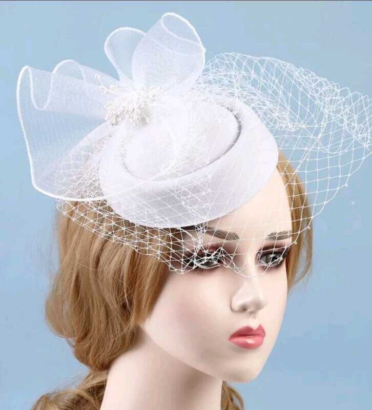 新品結婚式ウエディングハットヘッドドレスベール帽子