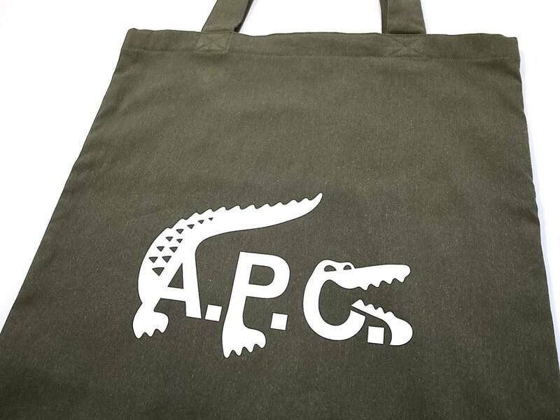 A.P.C .× LACOSTEラコステ TOTEトートバッグ カーキ