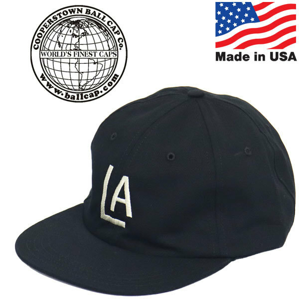 Cooperstown Ball Cap (クーパーズタウンボールキャップ) LAP1943 ロサンジェルス エンジェルス 1943年モデル LOGO CAP ロゴキャップ BLACK