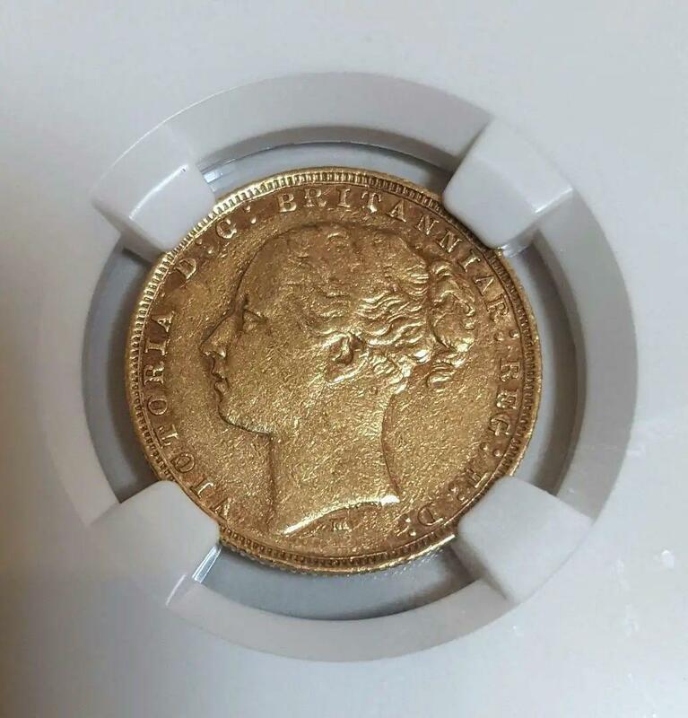 1879年 オーストラリア ソブリン金貨 ヴィクトリア女王 NGC XF45 アンティーク コイン イギリス 英国 