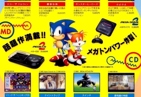 ◎ ゲーム下敷き ・SEGA・ メガドライブ２ メガＣＤ２ MEGA DRIVE2 ・ メーカー正規非売レア品