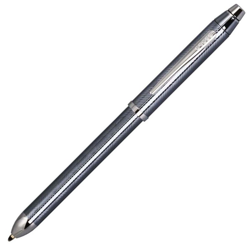 CROSS クロス テックスリー NAT0090-14ST フロスティスティール 油性 ボールペン黒＋赤＋シャープペンシル0.5mm TECH3 マルチペン