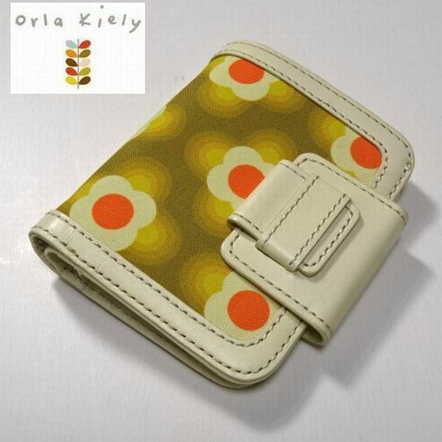 新品 オーラカイリー Orla Kiely ポリ 本牛革レザー 二つ折り 財布 40 レディース 女性 婦人用 正規品