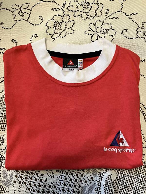 ★【le coq sportif】ルコック 半袖Tシャツ　Lサイズ　赤　美品★