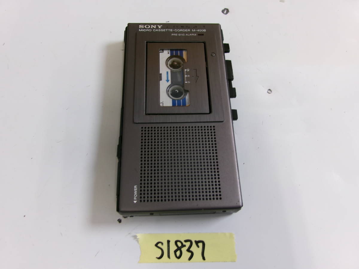 (S-1837)SONY マイクロカセットレコーダー M-400B 動作未確認 現状品
