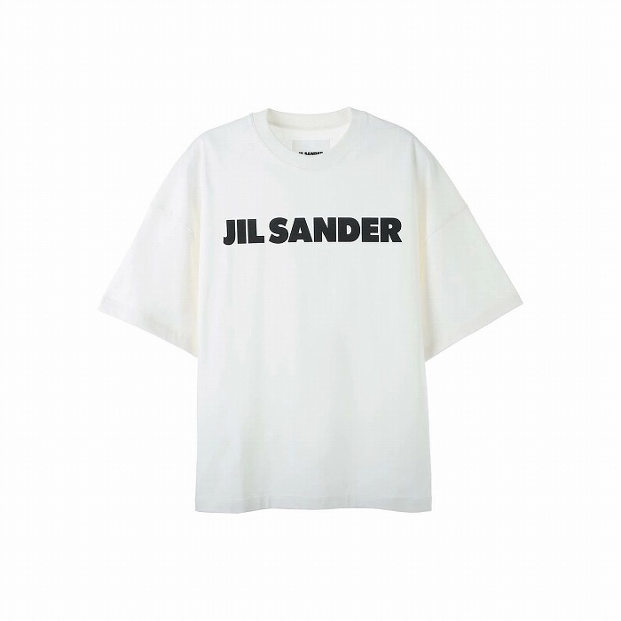 ジルサンダー （JIL SANDER） コットン ロゴ プリント Tシャツ オーバーサイズ J02GC0001 XSサイズ ホワイト ウェア（新品）