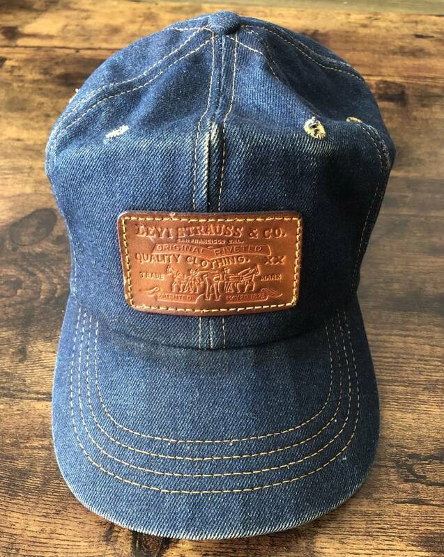 濃紺 70s levis vintage デニム キャップ リーバイス ヴィンテージ インディゴ 帽子 cap denim indigo 501xx 506 507 大戦 後付け