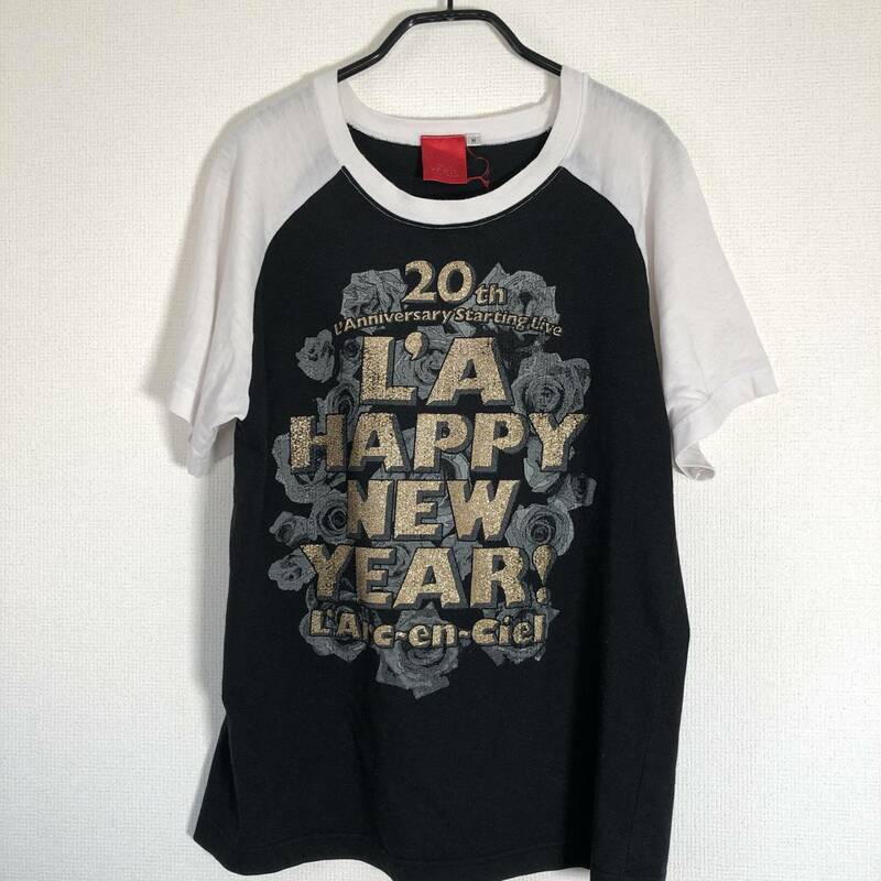 WS0114 ユニセックス Tシャツ 半袖 限定 M L'Arc-en-Ciel 20th L'A HAPPY NEW YEAR ライブグッズ ライヴTシャツ ラニバTシャツ 