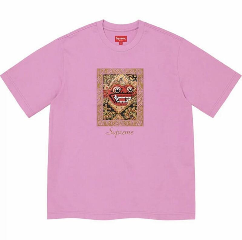 送料無料 L ピンク Supreme Barong Patch S/S Top Tee Pink Lilac シュプリーム バロン バリ 聖獣Tシャツ 21SS Box Logo ステッカー 新品