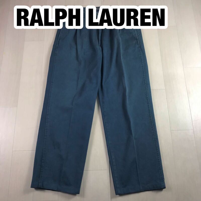 POLO BY RALPH LAUREN ポロ バイ ラルフローレン ワークパンツ カーゴパンツ W36 L34 ブルー ビッグサイズ