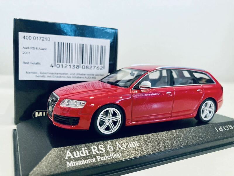 【送料無料】1/43 Minichamps Audi アウディ RS6 Avant (C6) 2007 Red metallic