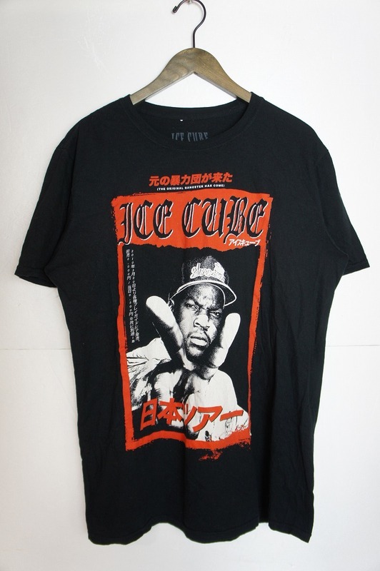 正規 ICE CUBE アイスキューブ Kanji Peace Sign tee プリント 半袖 Tシャツ カットソー 黒 L 本物 822N