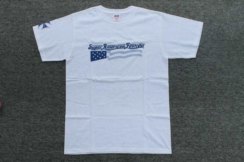 スーパーアメリカンフェスティバル Tシャツ 青 Ｍサイズ アメフェス SUPER AMERICAN FESTIVAL