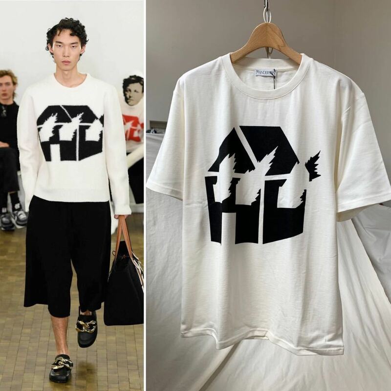 新品レア 2020AW JW ANDERSON David Wojnarowicz Burning House Tシャツ S 定2.31万 黒 メンズ 燃える家 jw アンダーソン オーバーサイズ