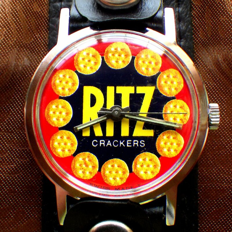 美品★ビンテージ RITZ リッツ スイス製 手巻腕時計 レトロウォッチ お菓子クラッカー コレクターアイテム 未使用品