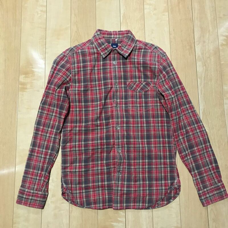 ギャップ ネルシャツ 108-1-24 メンズ XS レッド×ブラウン