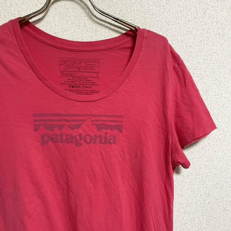 パタゴニア Patagonia 半袖Tシャツ ロゴプリントTEE カットソー ピンク サイズWomen's L ＊BM