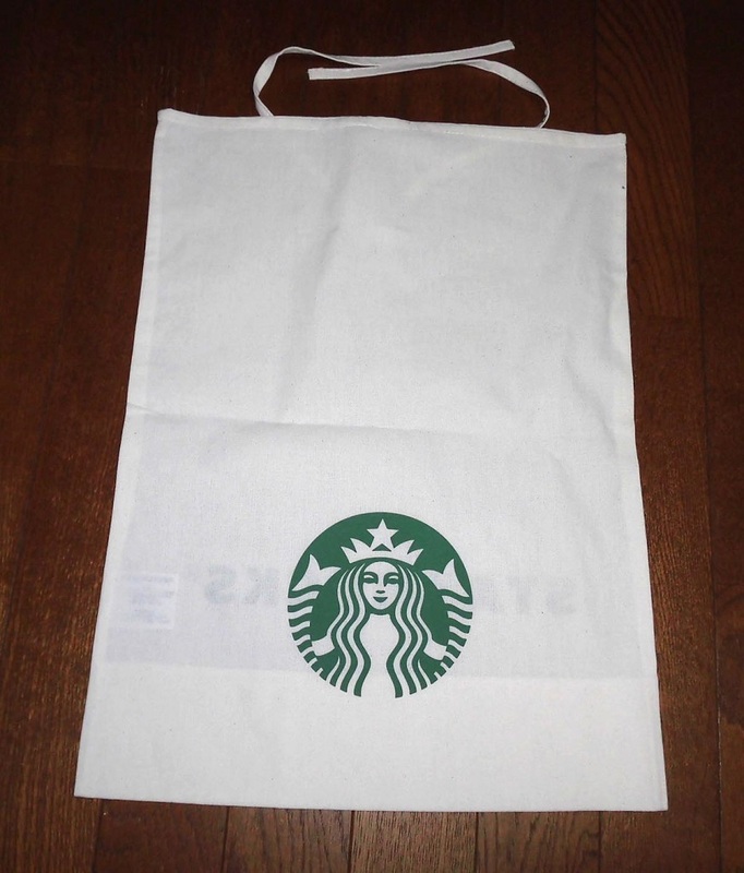 STARBUCKS スターバックス ポリ コットン 布袋 巾着袋 生成り アイボリー 460X340 正規品 未使用品/コーヒー