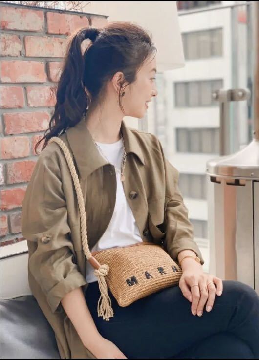 新品◆MARNI◆マルニ ロゴ入り ラフィア ショルダー マルセル ロープ ショルダーバッグ　外箱 保存袋 全てのタグ付き