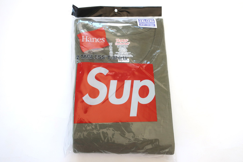 (XXL)Supreme Hanes Tagless Tees (2 Pack)シュプリームヘインズタッグレスTシャツ2枚組Olive