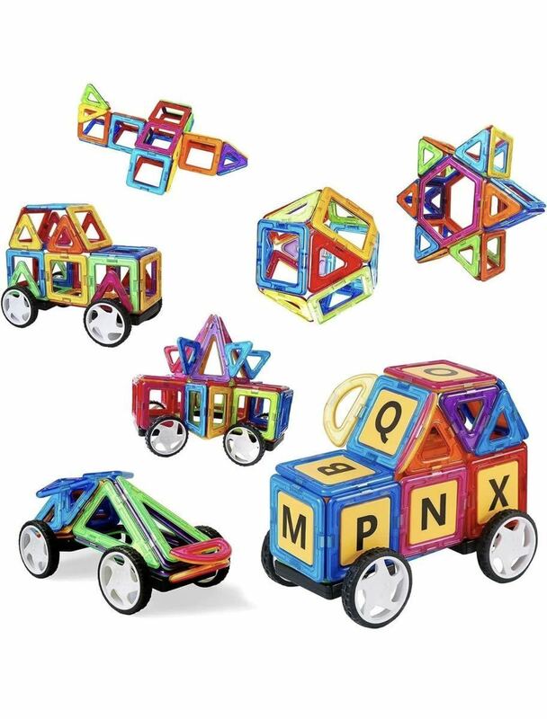 66ピース マグネットブロック 磁石ブロック マグネットおもちゃ 積み木 立体 知育玩具 子供プレゼント 男の子女の子