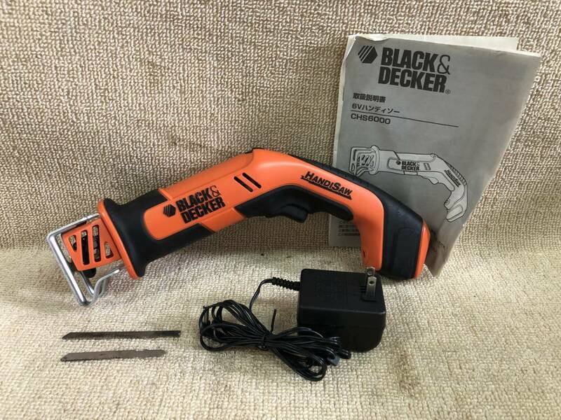 美品 N-3320 BLACK&DECKER CHS6000-JP ブラックアンドデッカー 充電式 ハンディーソー 電動ノコギリ 6V ブラック&デッカー BLACK+DECKER