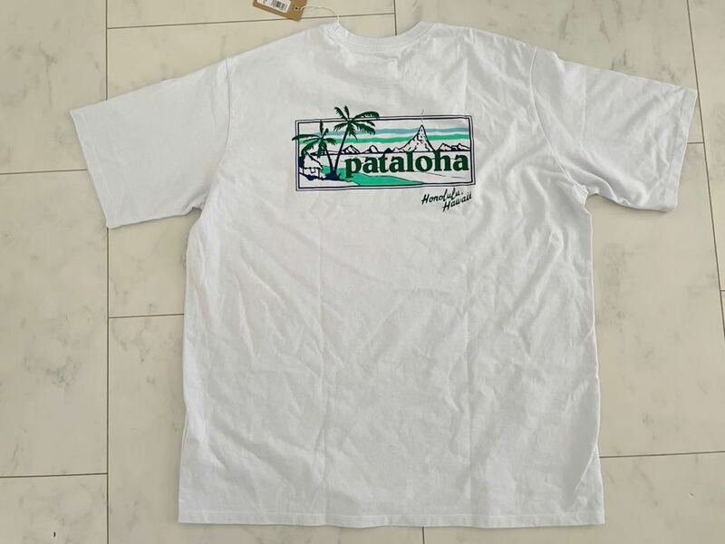 新品　ハワイ限定　patagonia パタゴニア　Tシャツ パタロハ　パタロハ　pataloha ハワイ限定　ホノルル　半袖Tシャツ　ホワイト　XL